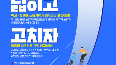 민주노총 2024년 최저임금 투쟁 포스터 (시간 2:30으로 변경)